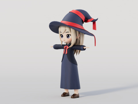 被操纵的卡通女巫 3D 模型