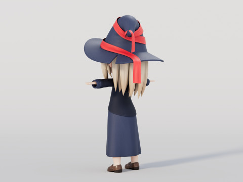 被操纵的卡通女巫 3D 模型