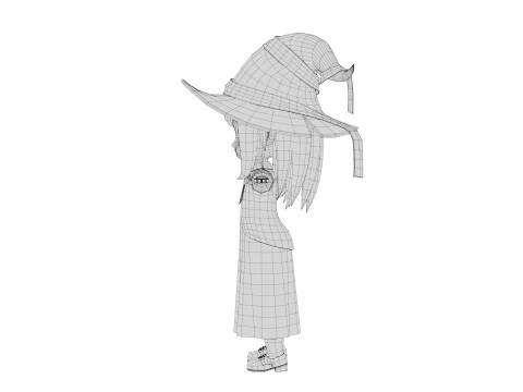 Rigged Cartoon Witch 3D Model