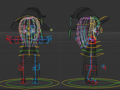 被操纵的卡通女巫 3D 模型