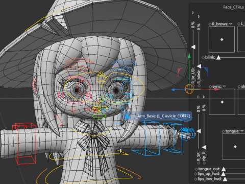 Rigged Cartoon Witch 3D Model