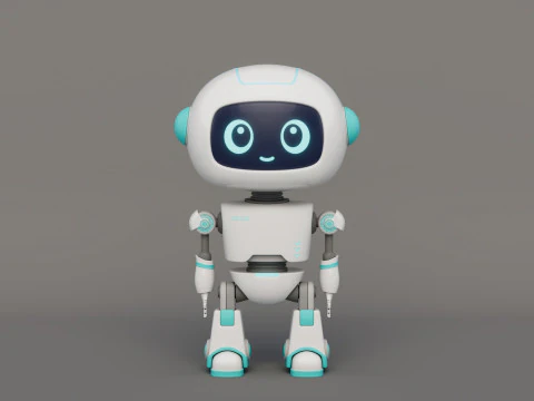 Rigged Cartoon Cute Robot 3D Model