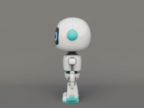 Rigged Cartoon Cute Robot 3D Model