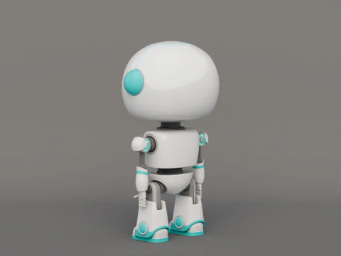 Rigged Cartoon Cute Robot 3D Model