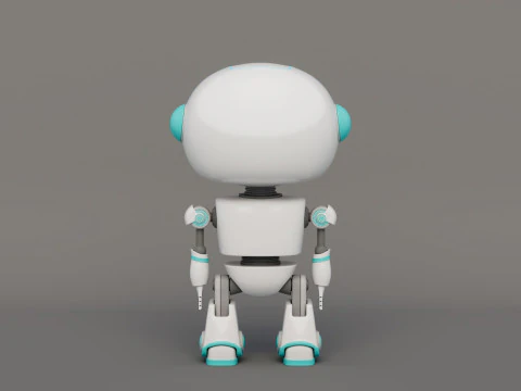 Rigged Cartoon Cute Robot 3D Model