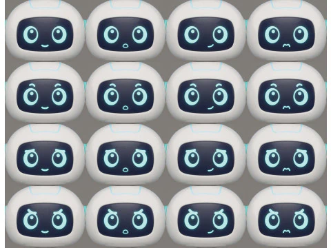 Rigged Cartoon Cute Robot 3D Model