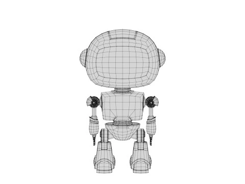 Rigged Cartoon Cute Robot 3D Model