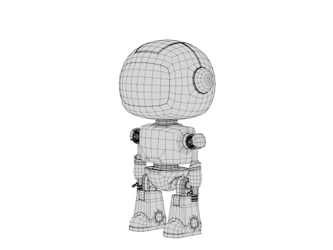 Rigged Cartoon Cute Robot 3D Model