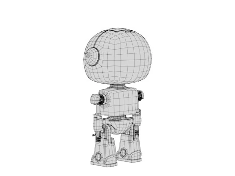 Rigged Cartoon Cute Robot 3D Model