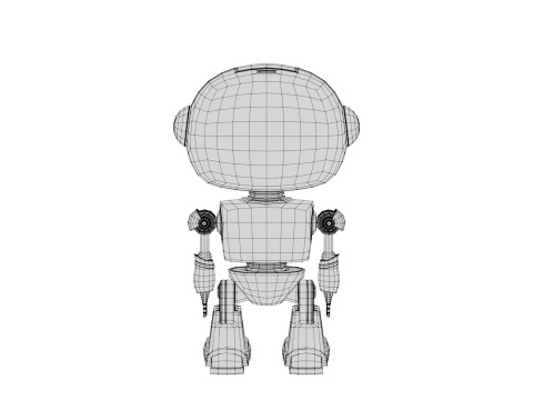 Rigged Cartoon Cute Robot 3D Model