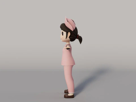 Rigged Cartoon Nurse 3D Model