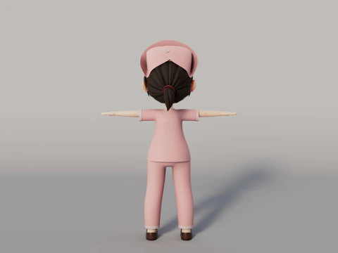 Rigged Cartoon Nurse 3D Model