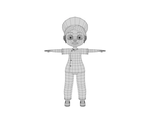 Rigged Cartoon Nurse 3D Model
