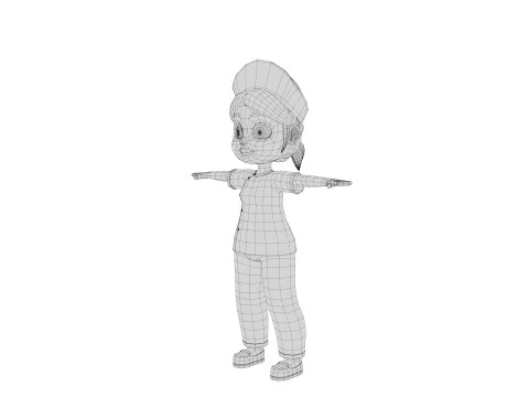 Rigged Cartoon Nurse 3D Model