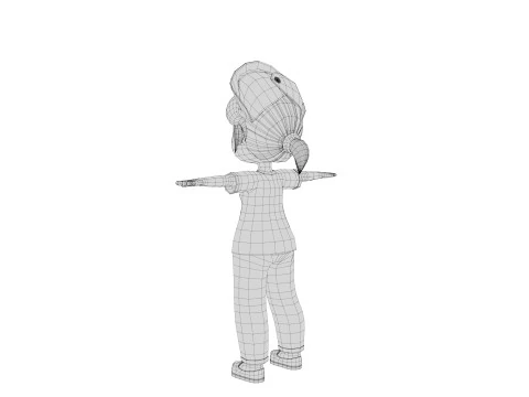 Rigged Cartoon Nurse 3D Model