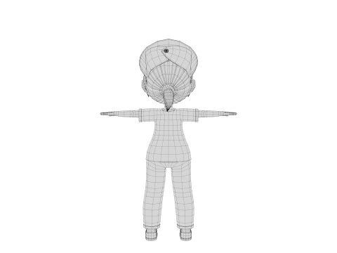 Rigged Cartoon Nurse 3D Model
