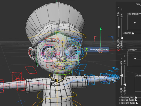 Rigged Cartoon Nurse 3D Model