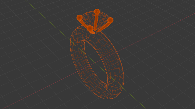 Simple gold ring with a diamond 3D Принт Модель .c4d .max .obj .3ds .fbx .stl .blend 