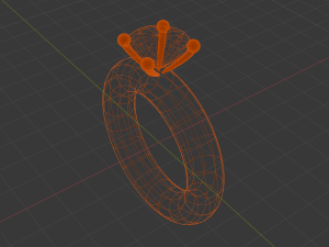 Simple gold ring with a diamond 3D 프린트 모델