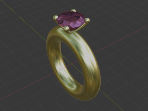 Simple gold ring with a diamond 3D Принт Модель