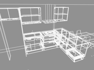 Small Open Kitchen Design Modello 3D