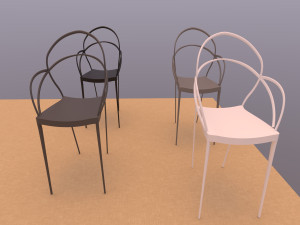 Lili Chair 4 plastic colors Model 3D