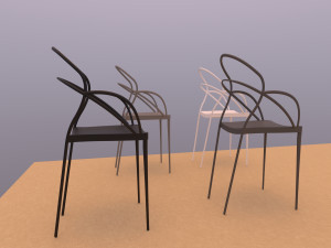 Lili Chair 4 plastic colors Model 3D