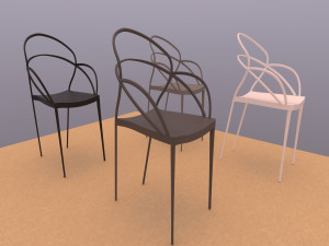 Lili Chair 4 plastic colors Model 3D