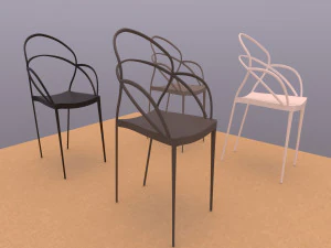 Lili Chair 4 plastic colors 3D Model