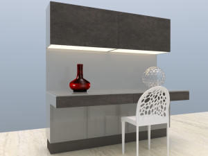 Modular desk furniture composition Modelo 3D