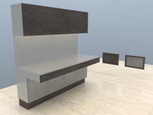 Modular desk furniture composition 3D Model