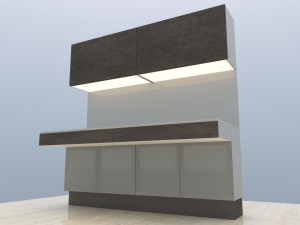 Modular desk furniture composition 3D Model