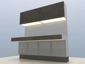 Modular desk furniture composition 3D Model