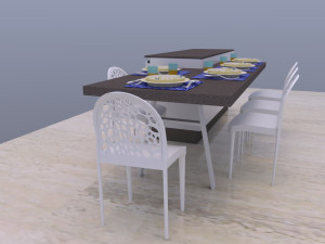 Dining Table Kitchen Integrated 3D Модель