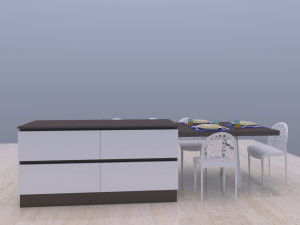 Dining Table Kitchen Integrated 3D Модель
