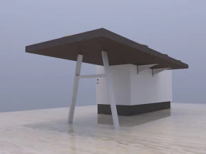 Dining Table Kitchen Integrated 3D Model