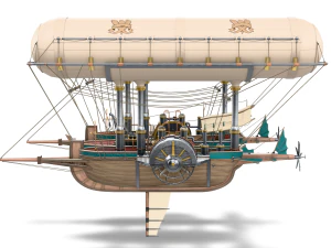 Steampunk Flyship 3D Model