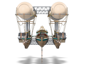 Steampunk Flyship Modello 3D