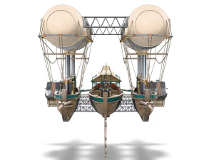 Steampunk Flyship 3D Model