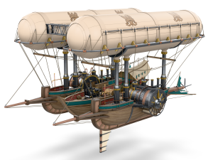 Steampunk Flyship 3D Model