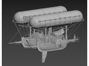 Steampunk Flyship Modello 3D