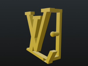 LV Belt Buckle Model 3D