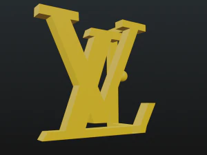 LV Belt Buckle 3D Model