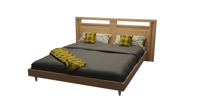 King bed 3D मॉडल .c4d .max .obj .3ds .fbx .stl .blend 