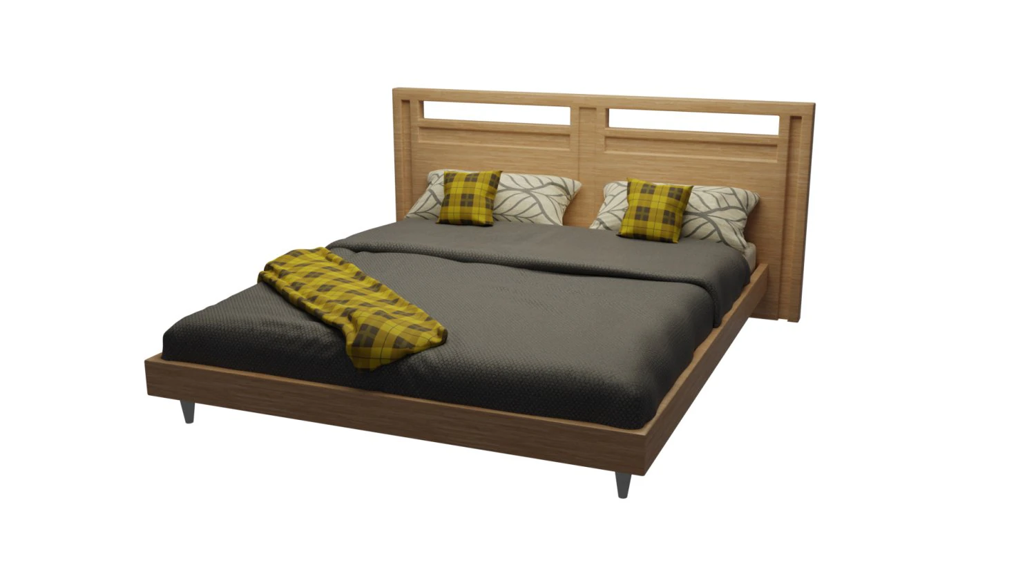 King bed 3D Model .c4d .max .obj .3ds .fbx .stl .blend 