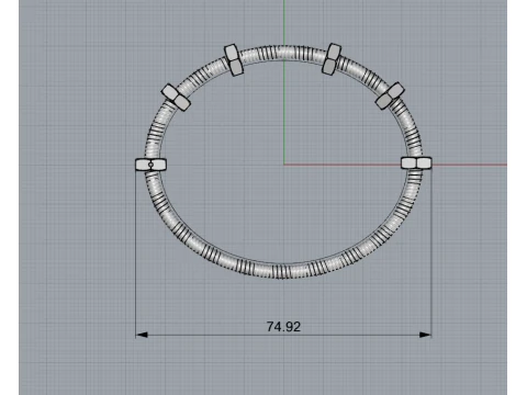 Ecrou de Cartie Bracelet 3D Print Model