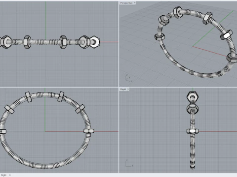 Ecrou de Cartie Bracelet 3D Print Model
