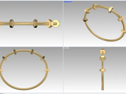 Ecrou de Cartie Bracelet 3D Print Model