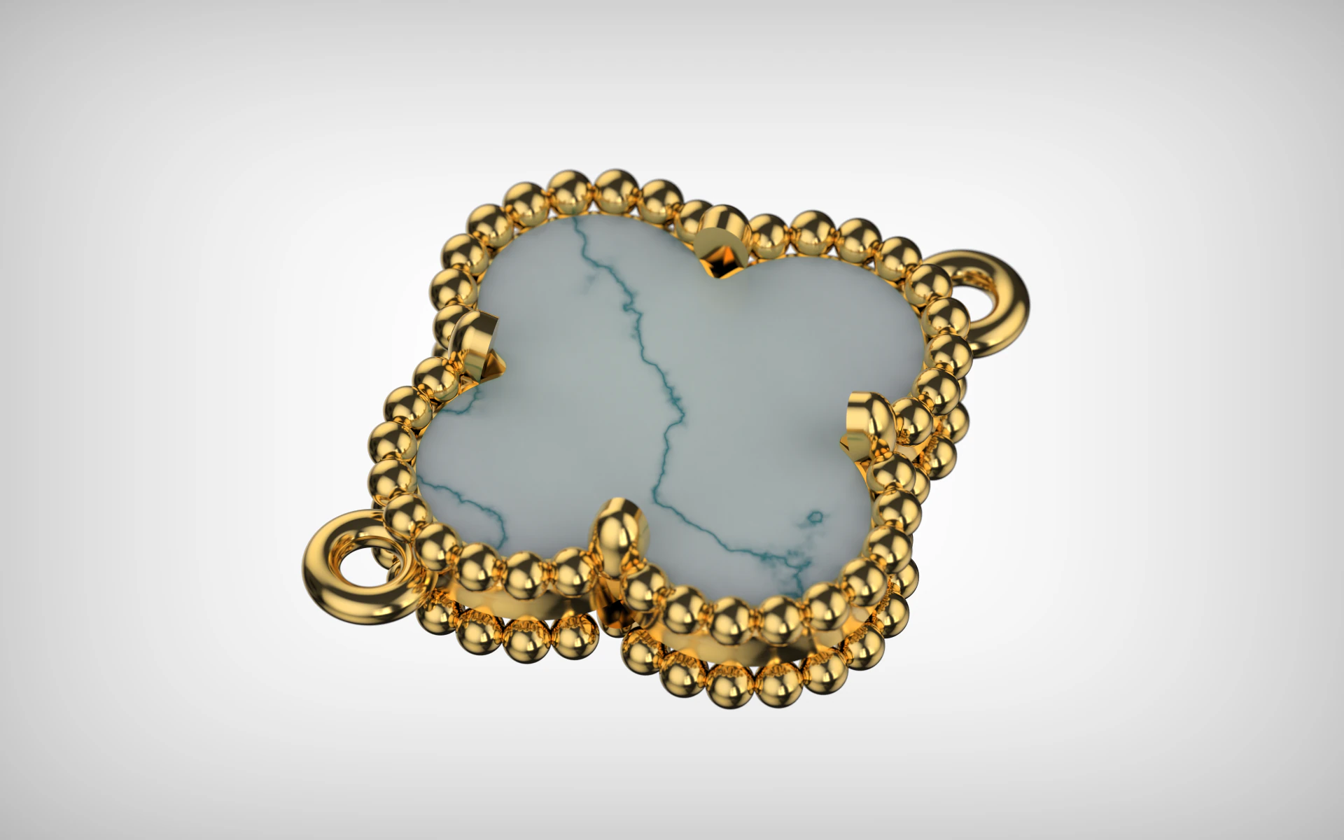 Bracelet Van Cleef Vintage Alhambra 3D Print Model .c4d .max .obj .3ds .fbx .stl .blend 