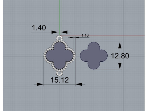 Bileklik Van Cleef Vintage Alhambra 3D Baskı Modeli
